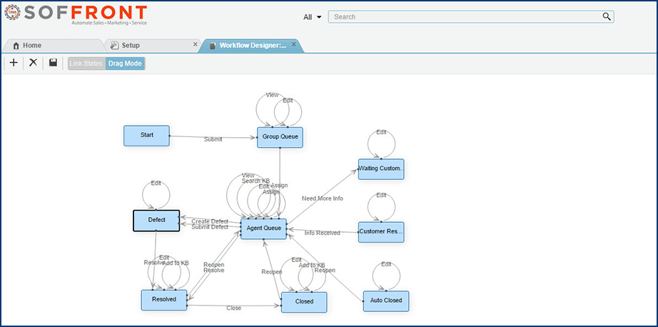 screenshot of Soffront CRM